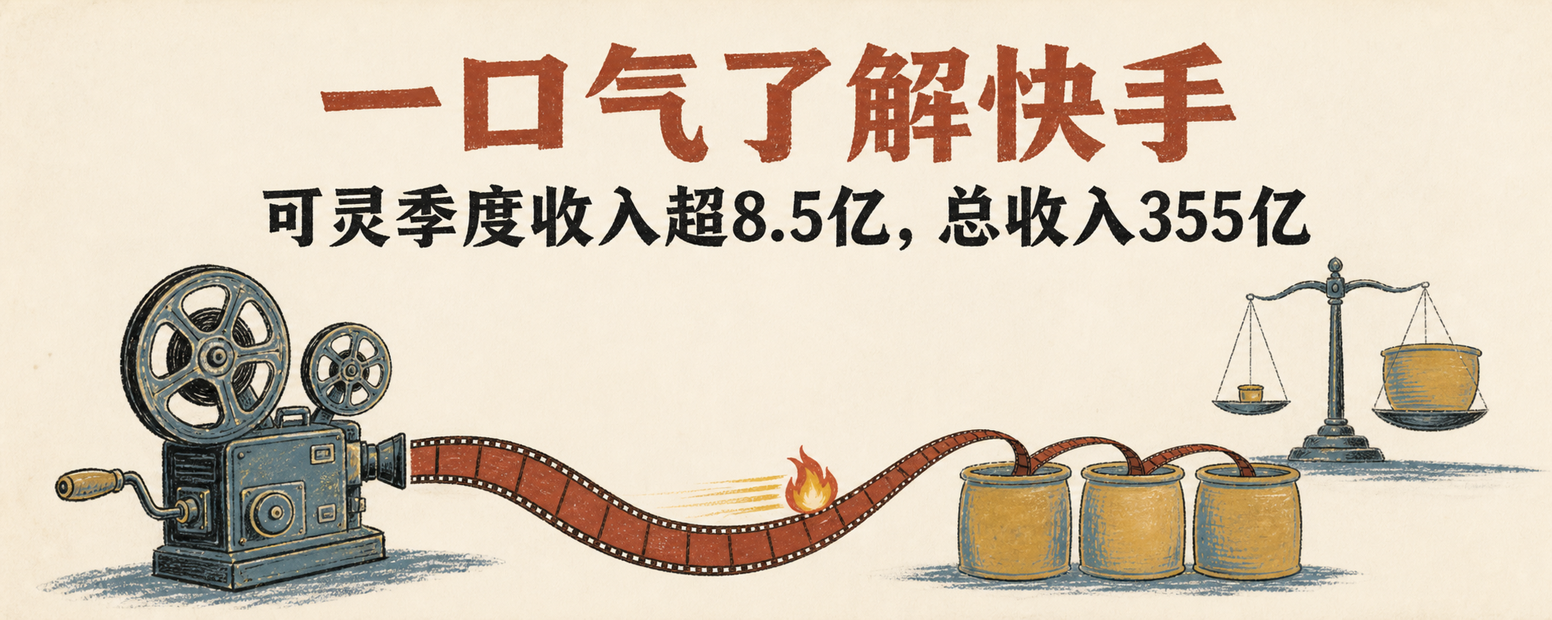 一口气了解快手：可灵季度收入超过8.5亿元，355亿元总收入从哪来封面