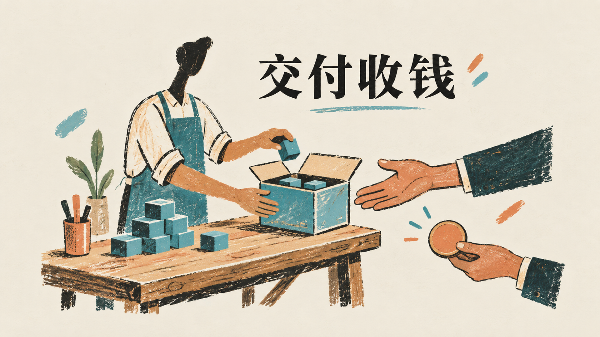 交付收钱