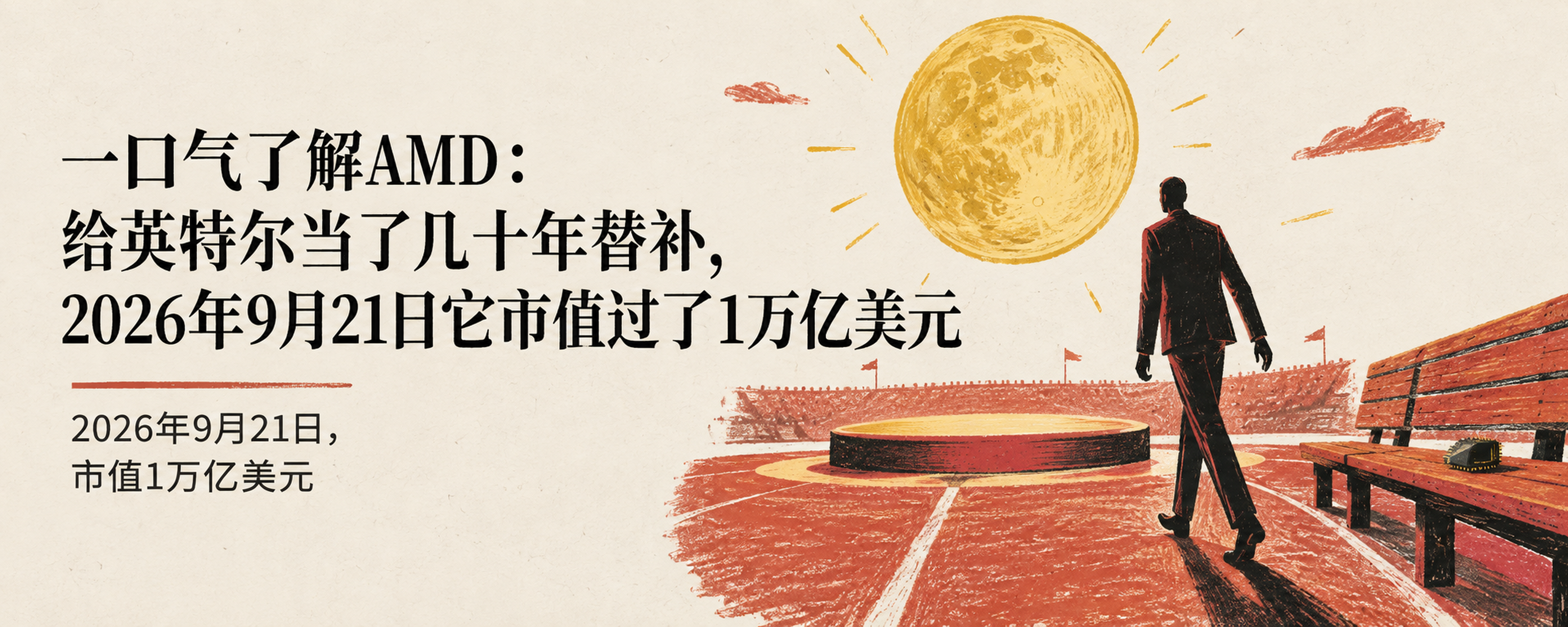 一口气了解AMD：给英特尔当了几十年替补，2026年9月21日它市值过了1万亿美元封面