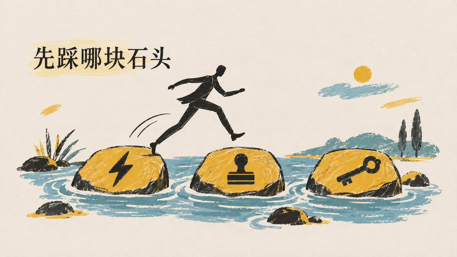 先踩哪块石头