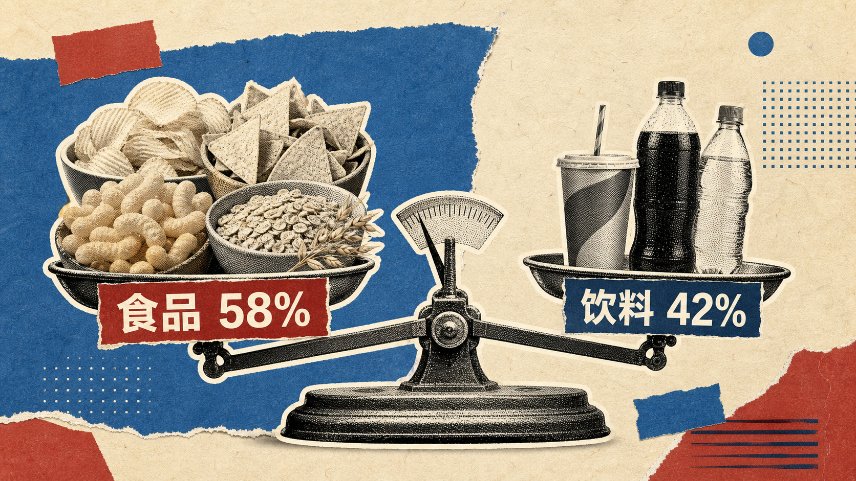 百事 2025 财年收入结构:食品占 58%,饮料占 42%
